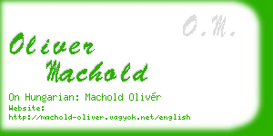 oliver machold business card