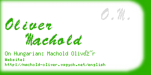 oliver machold business card